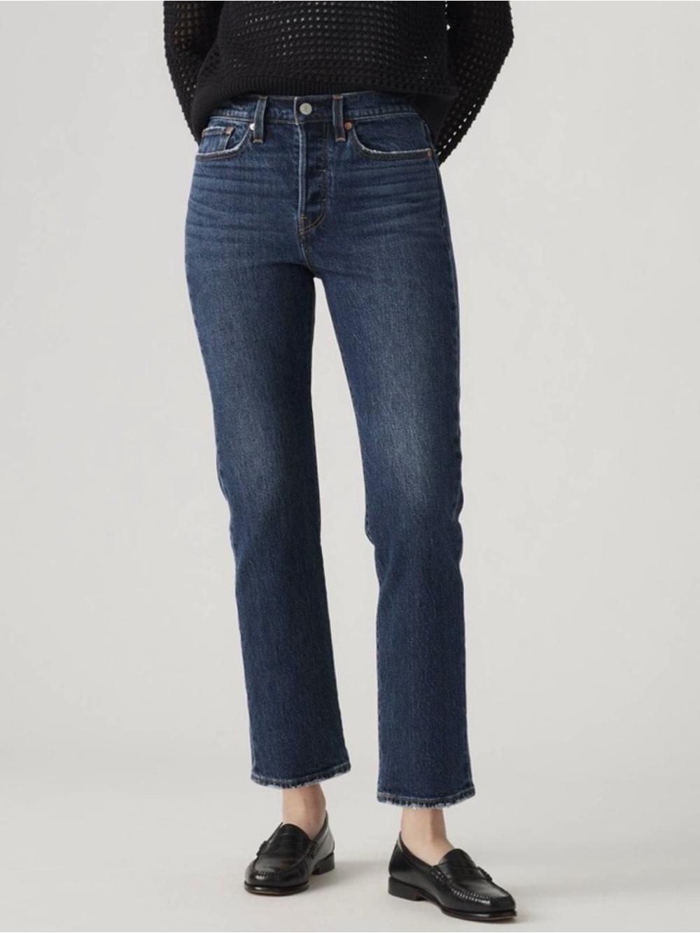 Levi’s Wedgie Hi-Rise Dark Blue Straight-Leg Women's Jeans size 28